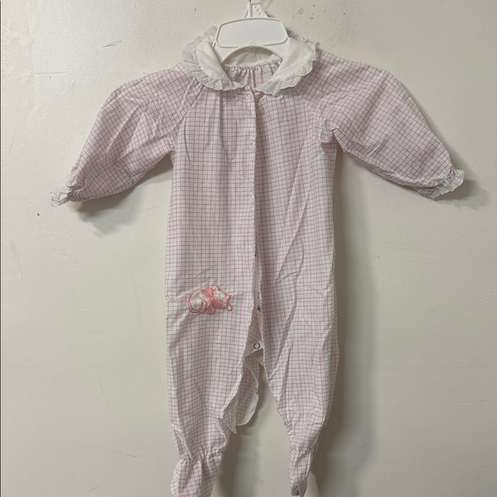 Pink Checkered Kids One Piece 80’s